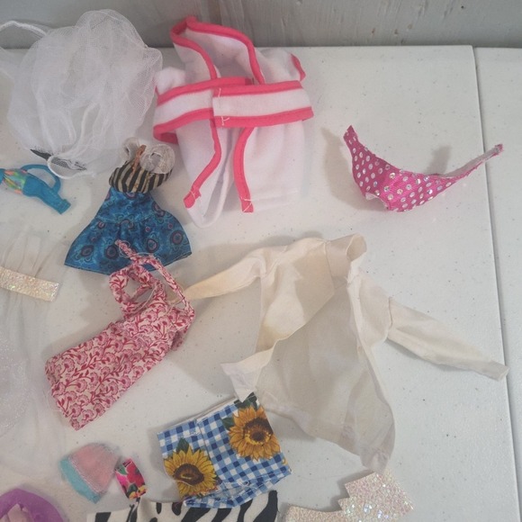 Vintage lot Mod Barbie Doll Clone Handmade Dresses Clothes PJ Swim Tops Bath - Picture 8 of 16